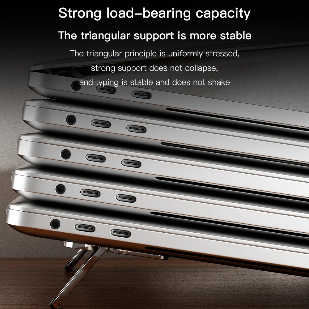 Suporte Dobrável do Portátil do Keysion-metal Apoio Antiderrapante Universal para o Caderno Pro do ar do Macbook - Imagem 2