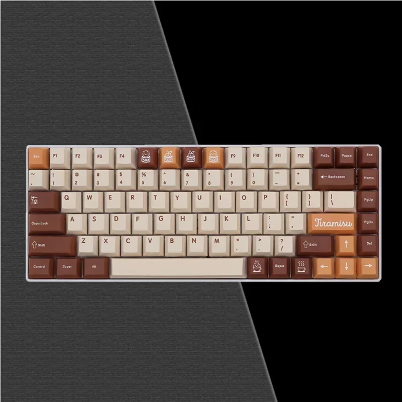 

133 Keys Tiramisu Keycaps Cherry Profile PBT Dye Sublimation Mechanical Keyboard Keycap Set For GMK MX Switch 64 68 84 87 104