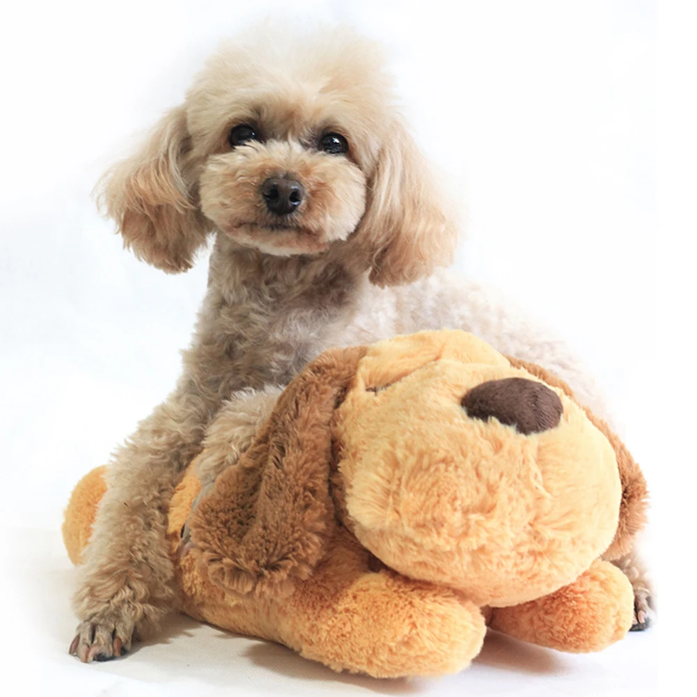 Dog Heartbeat Toy for Puppy Anxiety Relief, Heartbeat Stuffed Animal  Heartbeat Plush Toy for Small, Medium, and Large Dogs (Brown)