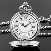 Top Brand Luxury Silver Quartz Pocket Watch For Men Women Pocket FOB Watch Vintage Exquisite Gift reloj hombre