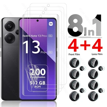 HD 카메라 유리 하이드로겔 필름 화면 보호 케이스, 샤오미 레드미 노트 13 4G 레드미 레드미 노트 13 프로 플러스 프로 플러스 5G, 8 인 1