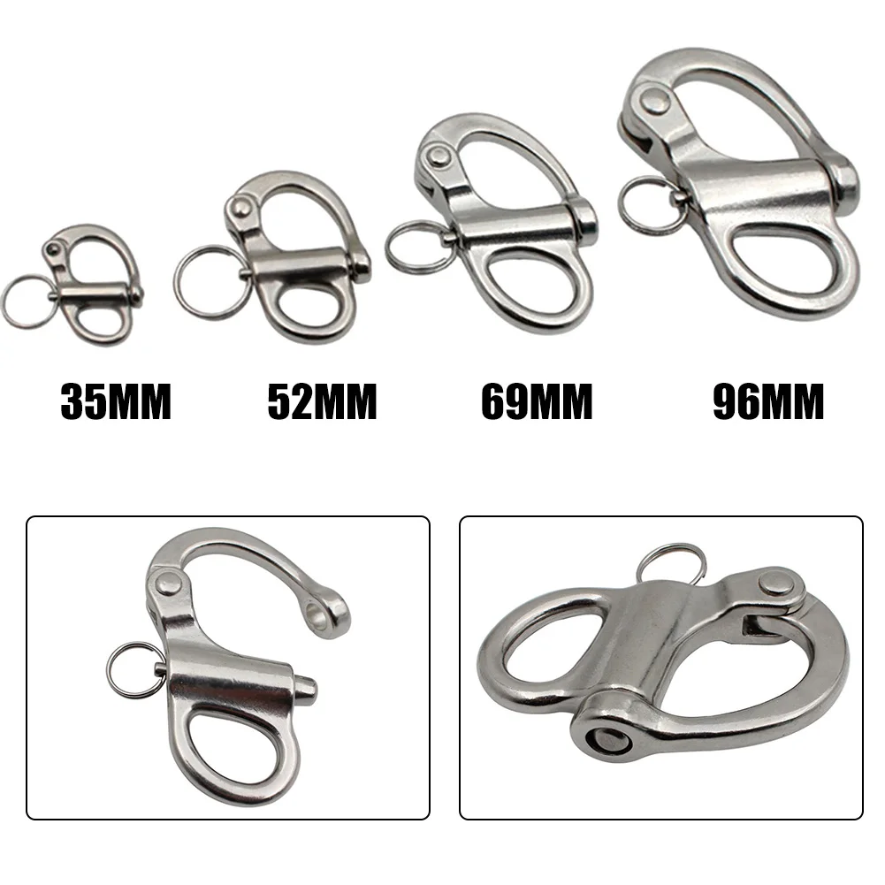

Быстросъемная металлическая скоба из нержавеющей стали 316, поворотный крючок, морская Скоба 35 мм, 52 мм, 69 мм, 96 мм