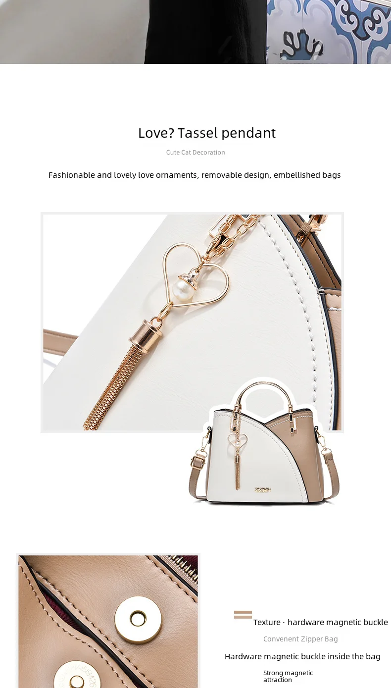 Trendy High-end Feel Women's Shoulder Bag 2021 New Color Blocking Large Capacity Fashionable Single Shoulder