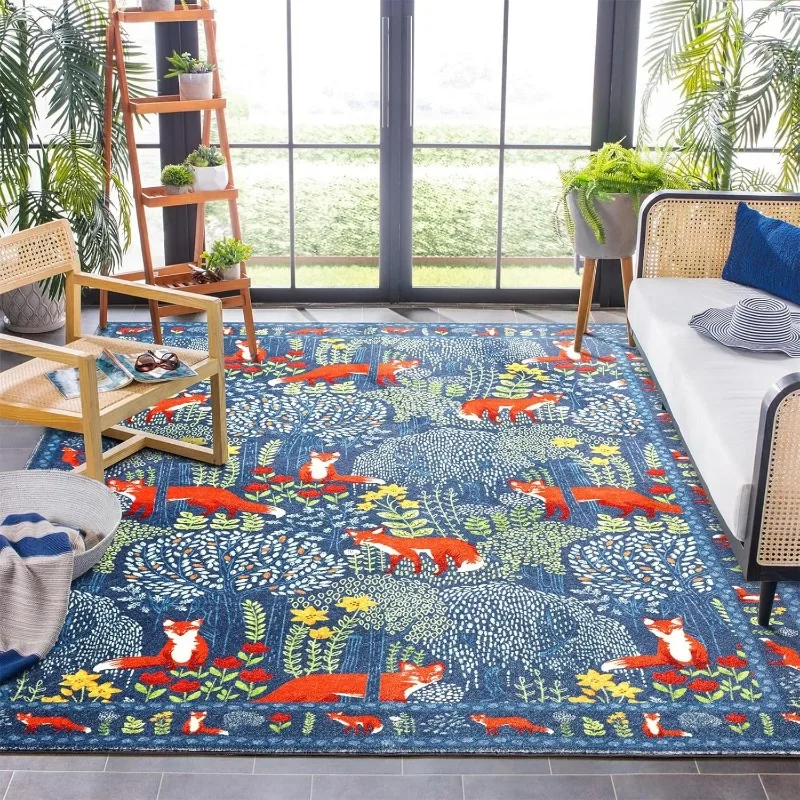 Cute Abstract Tropical Jungle Forest Carpet for Living Room Non-slip Machine Washable Floor Mat Large Sofa Bedroom Bedside Rug 3