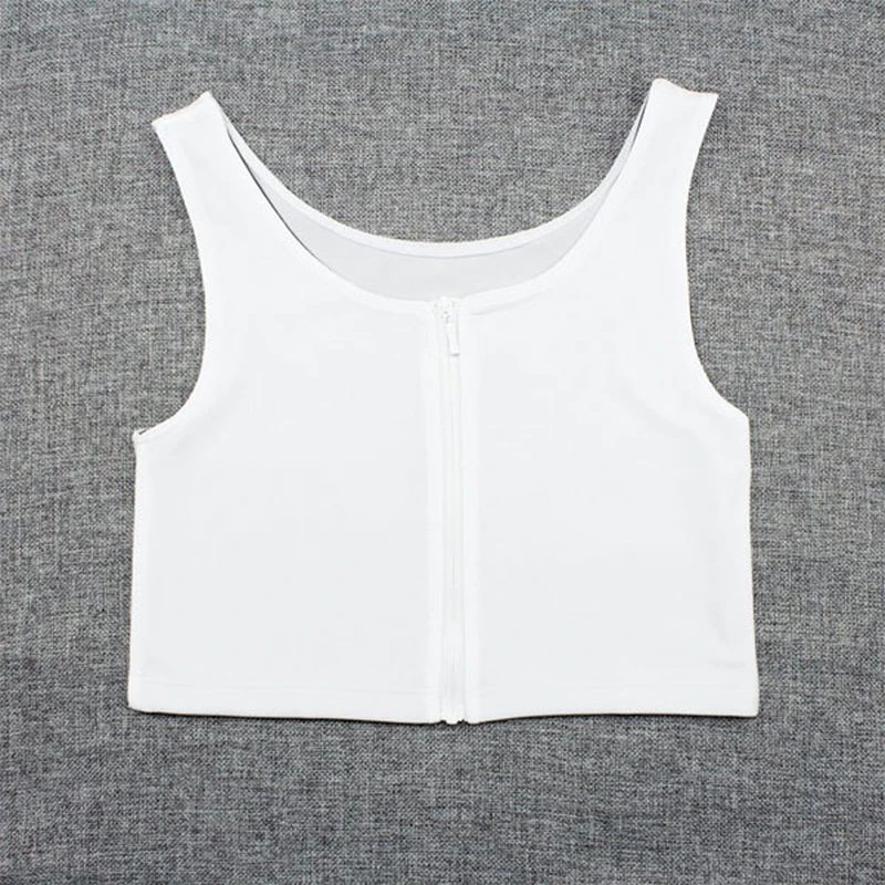 Breast Binder Vest Lesbian Trans Slim Corset Bra Undershirt Flatten Chest Shapers Casual Comfort Zipper Short Tops breast binder