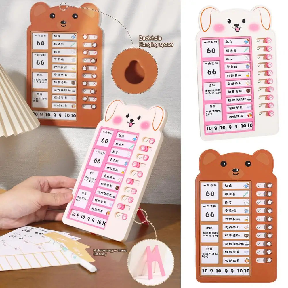 Kids Self-discipline Puncher Replaceable Paper Time Management 13 Sheets Cards Student Schedule List Notepad School Accessory self discipline punch card