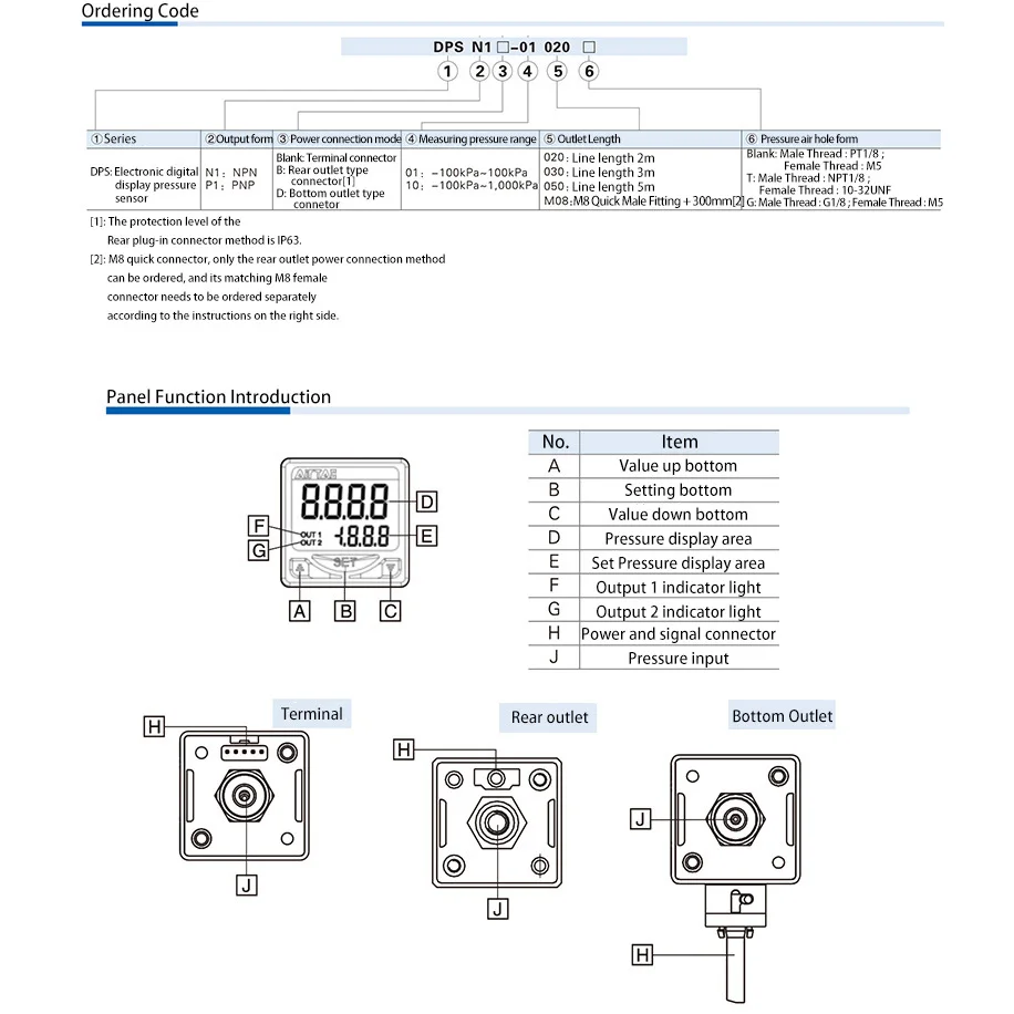 LAIZE Pneumatic Digital Display Pressure Switch Posiitve Negative Mixed Pressure ISE30A ZSE30A DPSN1 DPSP1