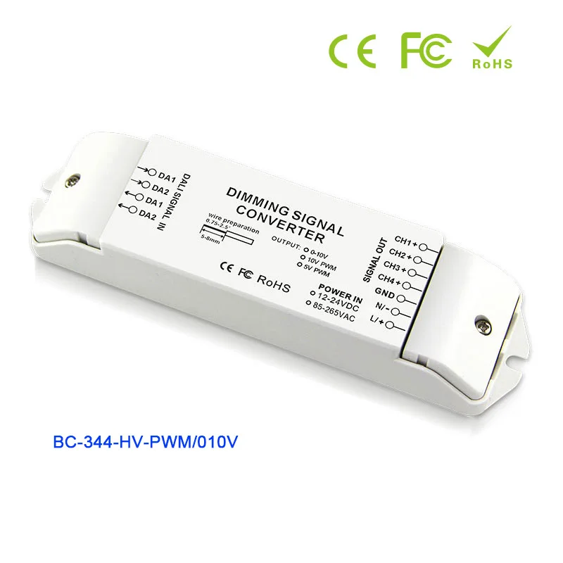 LED DALI Signal Converter AC 85-265V High Voltage DC 12V-24V,DALI signals into 0 to 10V analog signal/5V PWM/10V PWM Dimmer signal converter plug in dc 4 20ma 0 10v 1 5v signal isolated distributor dc24v analog signal isolator 1 in 1 out signal sensor