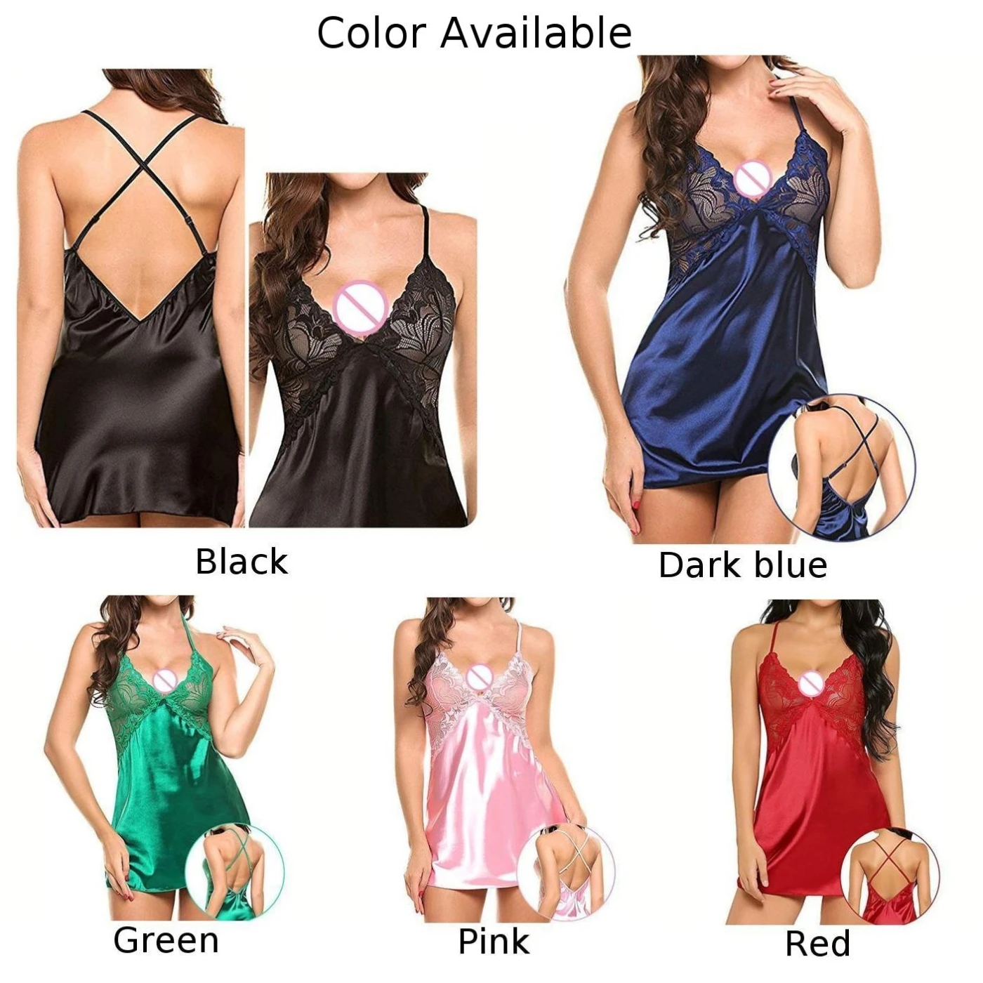 Women Sexy Soft Sleepwear Nightdress Lace Silky Dress Gown Nightwear Homewear Breathable Nightgown Nighties For Sex