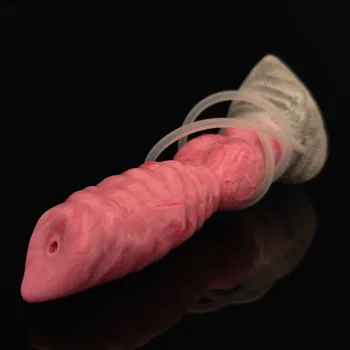 FAAK Gory Raw Meat Color Ejaculating Spray Water Fantasy Dildo Animal Dog Squirt Penis Anal Plug Sex Toy For Women Masturbator 2