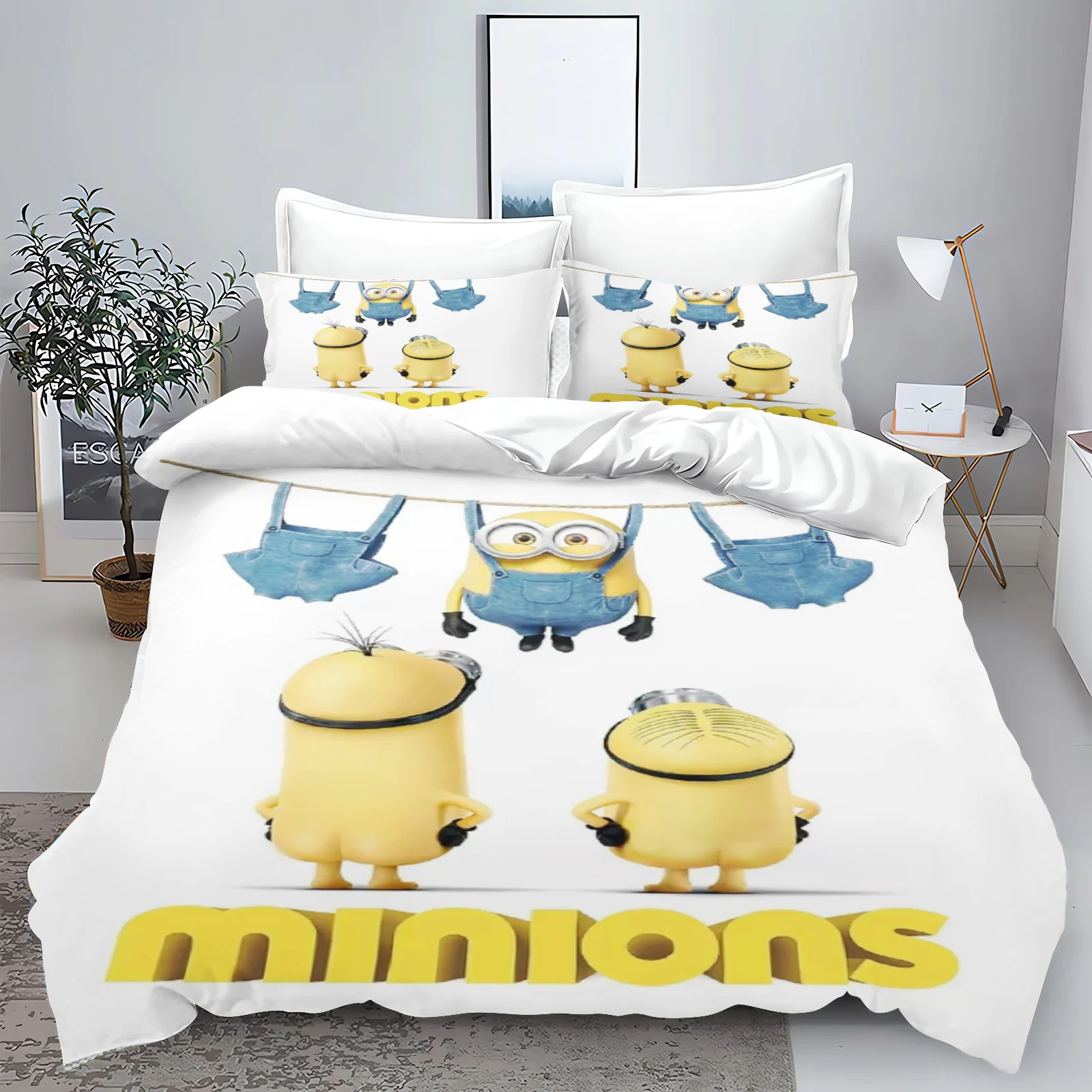 Description Picture 4 of itemMinion Anime 100% Polyester Duvet Cover Set Bedding Queen Size Sets Cotton Cute Printed Cartoon Quilt Cover