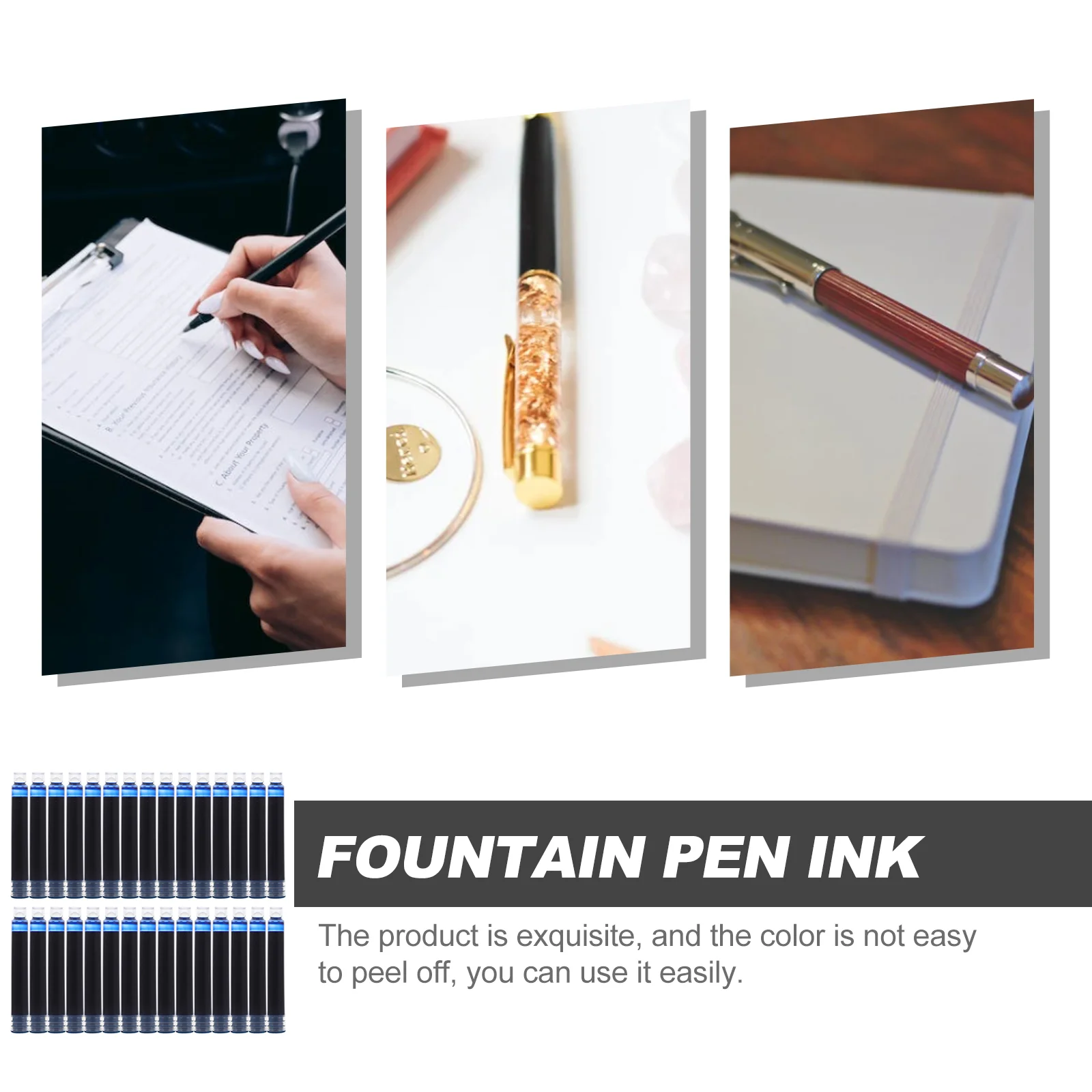 펜용 만년필 잉크 피팅 캘리그라피 리필, 편리한 교체 가능, 학교 플라스틱, 사무실 학생, 100 개