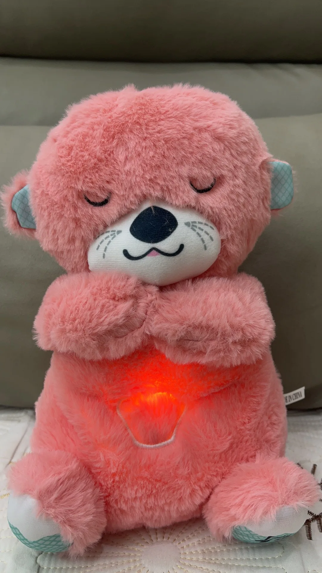 thumbnail image 1 of Cute Breathing Otter Soothing Plush Teddy Bear Sleep Doll Snuggle Buddy Gift toys with light Rhythmic Dolls for baby newborn, 1 of 5