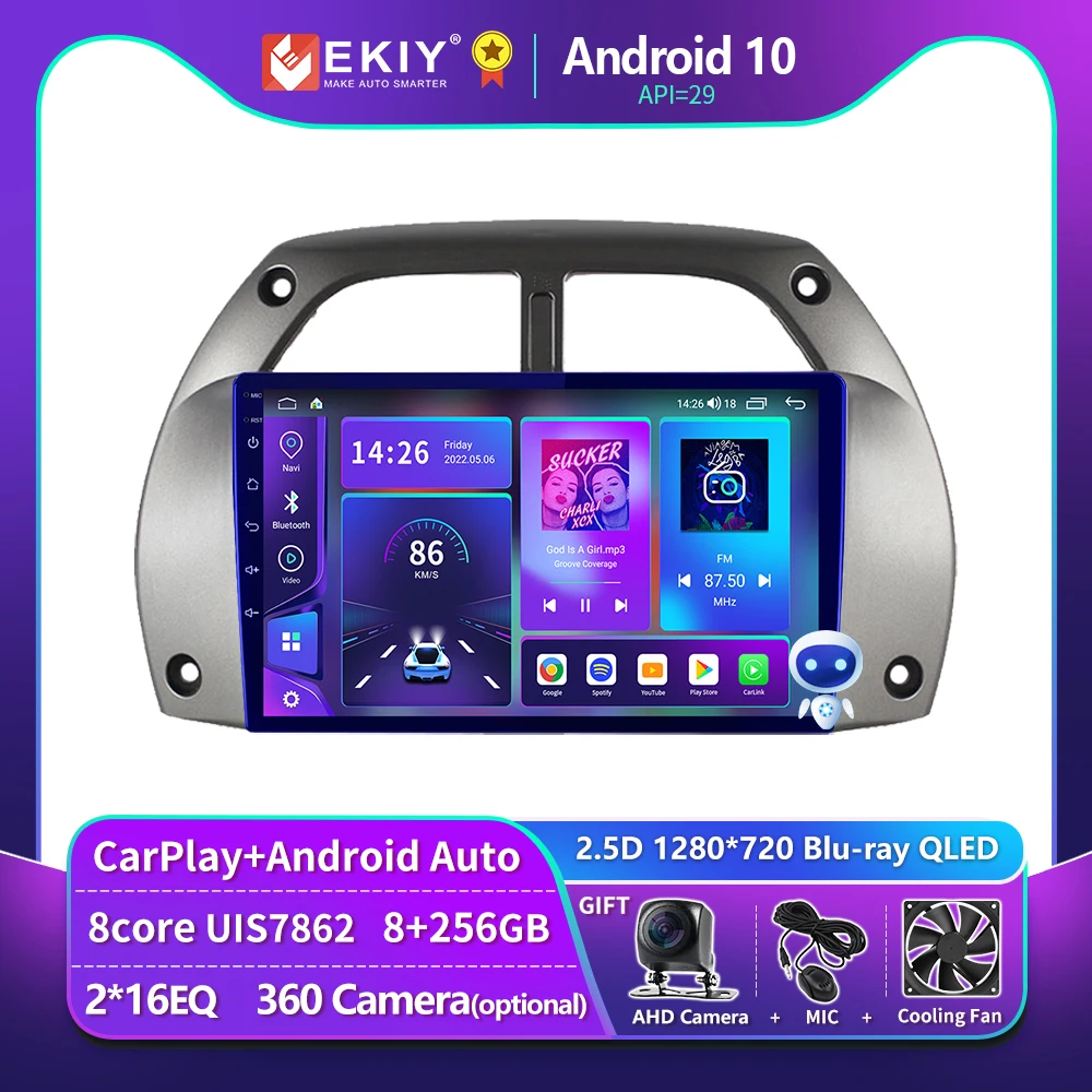 

EKIY T900 Car Radio For Toyota RAV4 Rav 4 2001 - 2006 Multimedia Player Navi GPS Android Auto Carplay Tape Recorder No 2 Din DVD