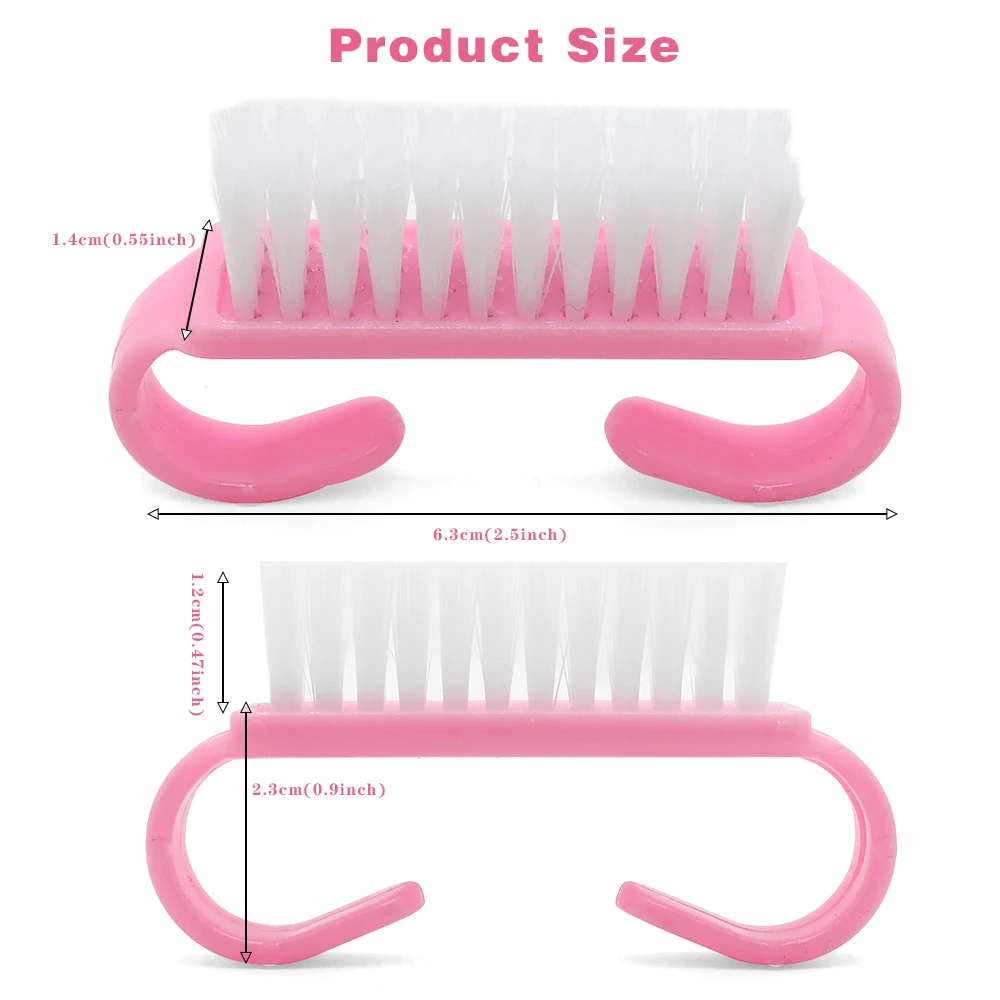 30PCS Multicolor Nail Art Brushes With Angle Handle Grip Plastic Nail Cleaning Brushes Kit For Manicure Pedicure Scrubbing Tools 4