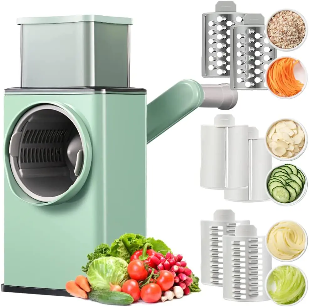 3 In 1 Manual Vegetable Slicer Potato Chopper Rotary Cheese Grater Veggie Chopper Peeler Maker Machine 