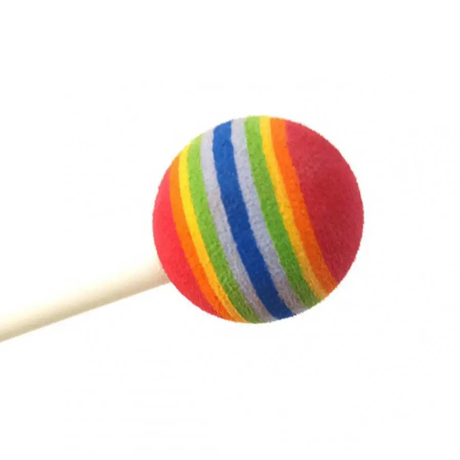 2 pieces Rainbow Foam Head Drum Mallets Music Education Drumstick for Snare / Bass / Toys Drum Xylophone,