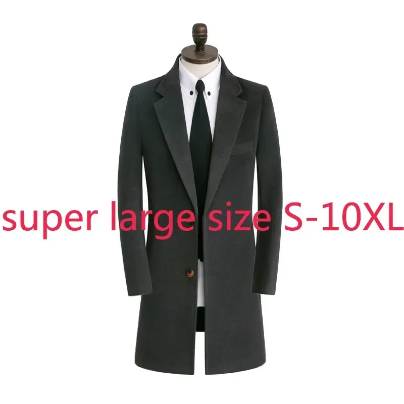 New Arrival Autumn Winter Double Face Cashmere Woolen Coat Men Long Super Large Casual Single Breasted Thick Plus Size S-9XL10XL 4