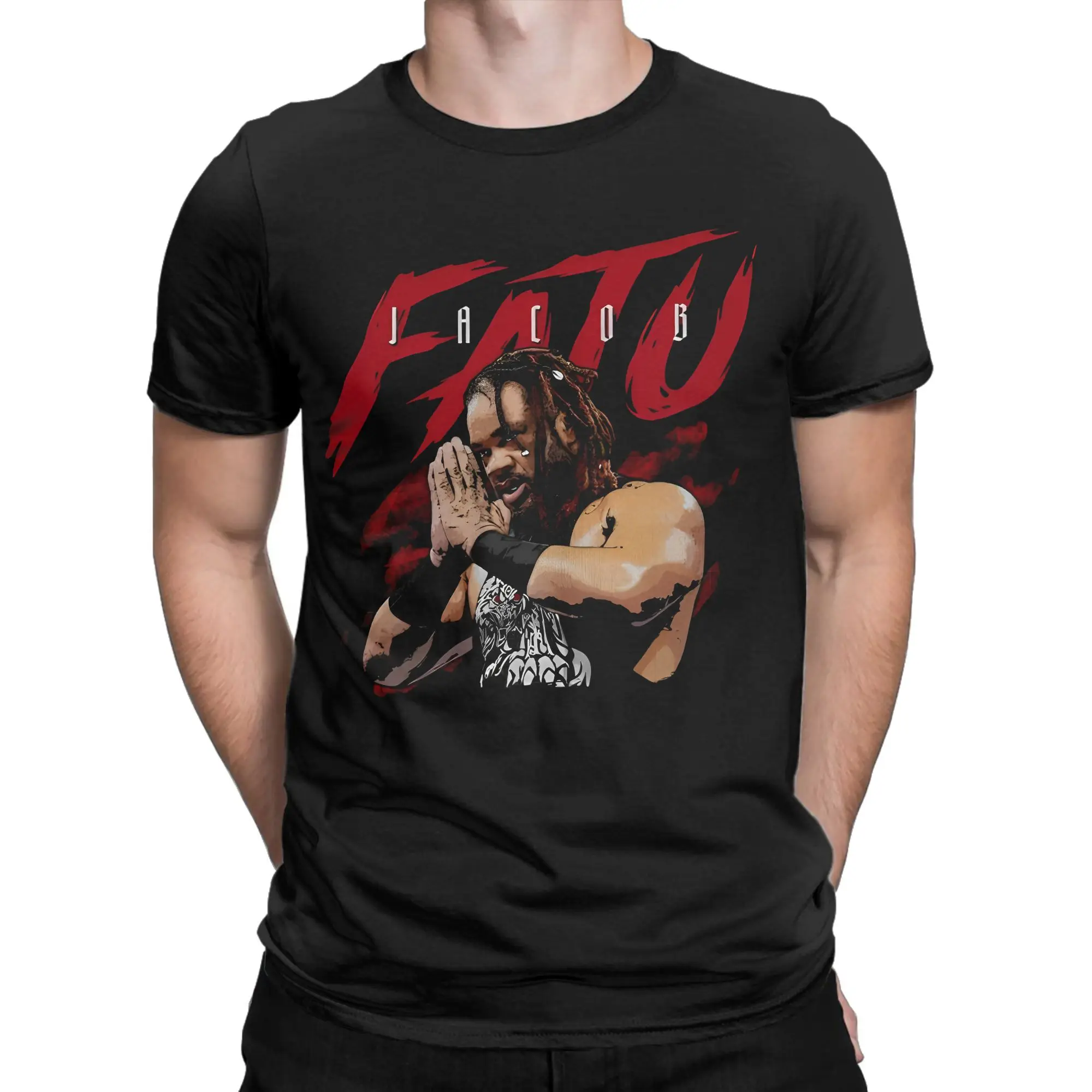 Unisex Jacob Fatu Grunge Style Cotton T-Shirt - Cool Short Sleeve Round Collar Tee