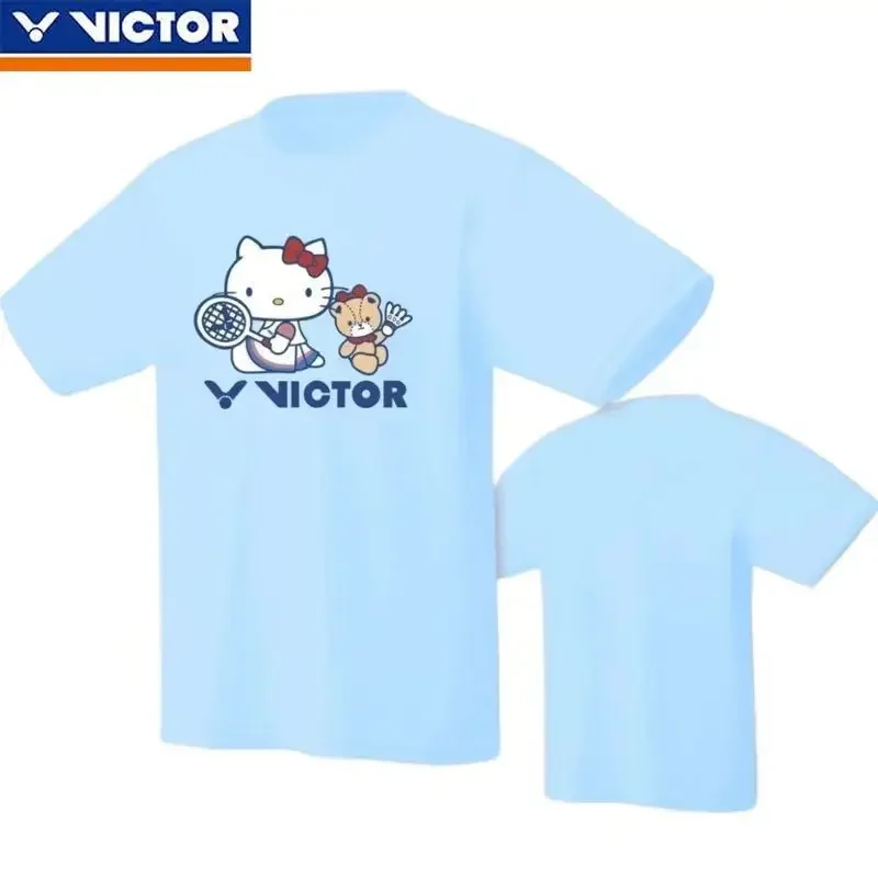 Victor Badminton Suit Quick Drying Breathable Men's and Women's Same Short Sleeve Sports Training T-Shirt Badminton Suit