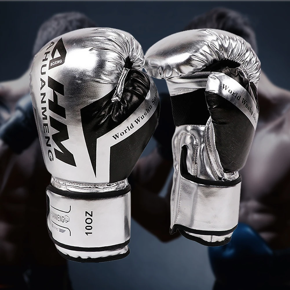 Muay Thai Competition Gloves PU Leather Sponge Professional Boxing Gloves Training Mitts Breathable Sanda for Kids Adult