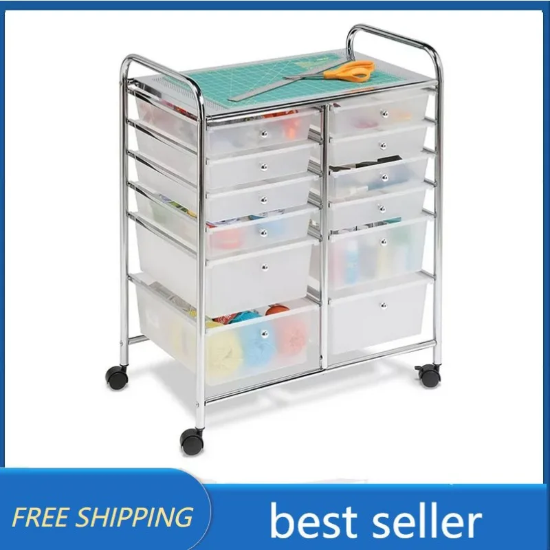 

Honey-Can-Do Rolling Storage Cart and Organizer with 12 Plastic Drawers