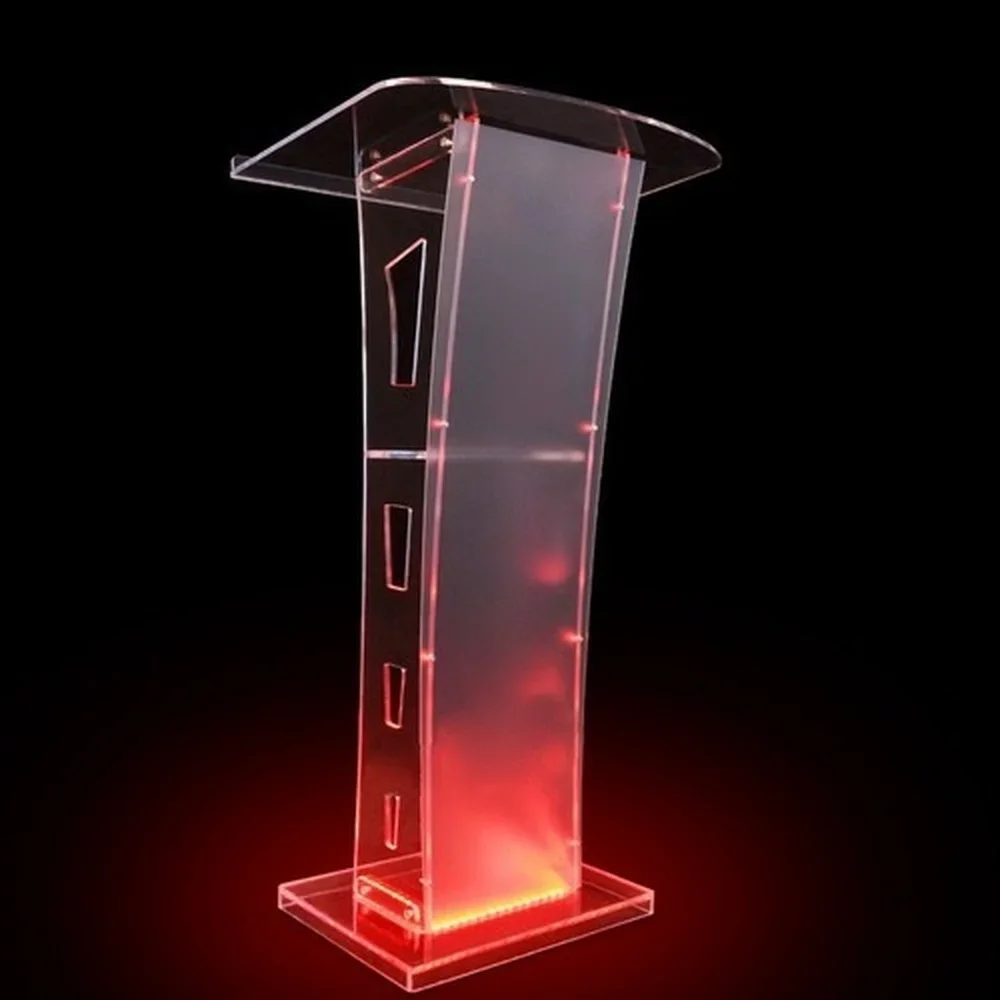 Clear Podium Stand - Acrylic Pulpits for Churches, Professional Portable Presentation Podium Lectern with Wide Reading Surface 4