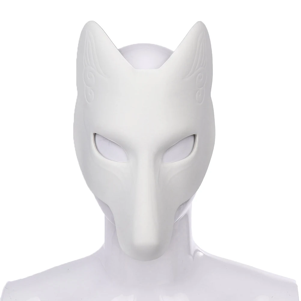 EQLEF Masque Renard Blanc Costume de Masque Facial pour la soirée à thème Halloween de Mascarade 