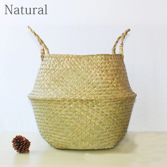 Mir de jardinière en paille tissée pour plantes, pot de fleur intérieur et extérieur, beaucoup de paniers sales, nouveau 3