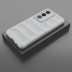 Shockproof Flexible Liquid Silicone Protective Case - Premium Coverage Bumper for OPPO CPH2639 (Light grey)
