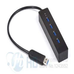 Hub portátil de 4 puertos USB 3,0, indicador LED de 5gbps, supervelocidad, color negro, oferta, envío gratis