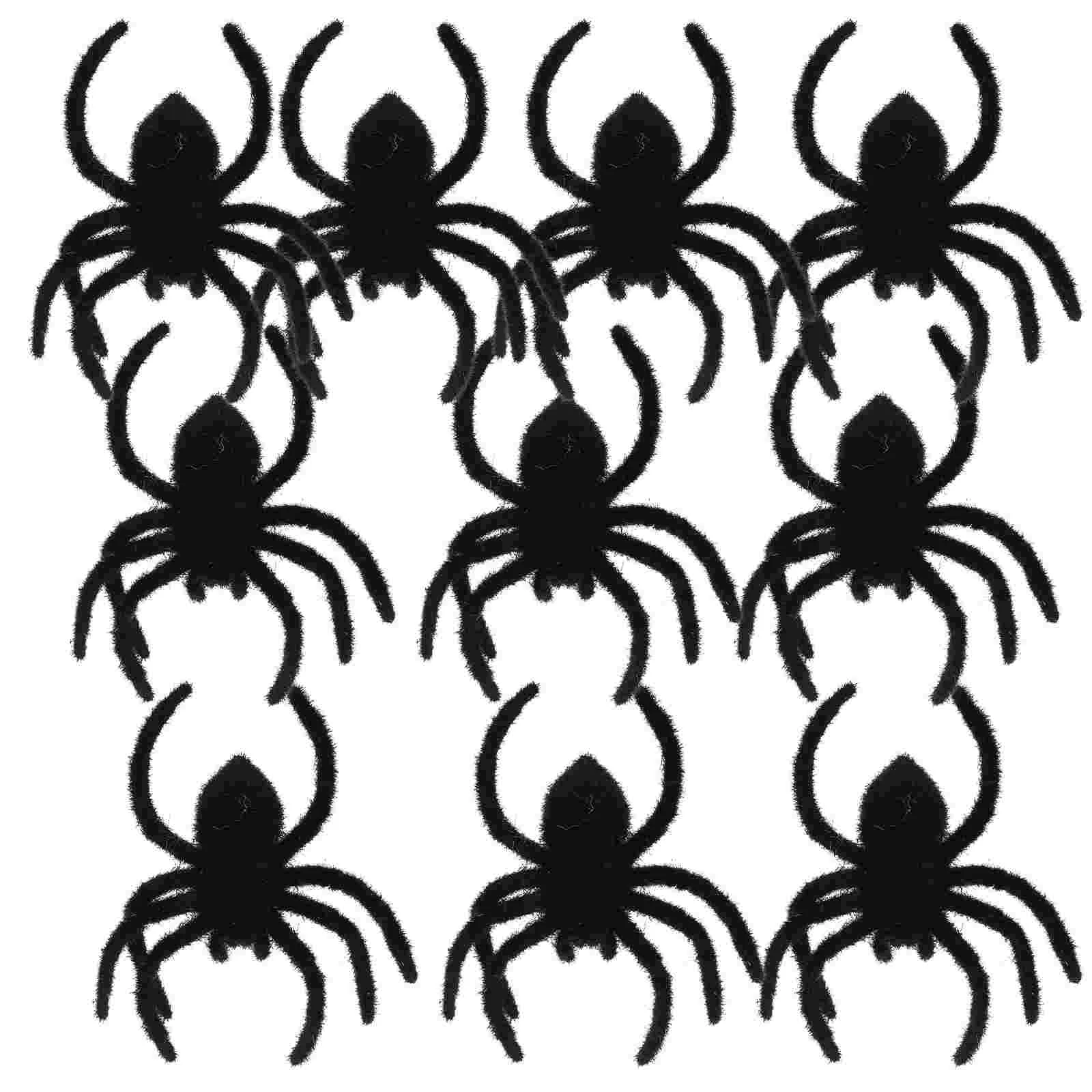 

10 Pcs Big Spider Decorative Props Festival Prank Toy Decoration Flocking Halloween Ornament Simulated