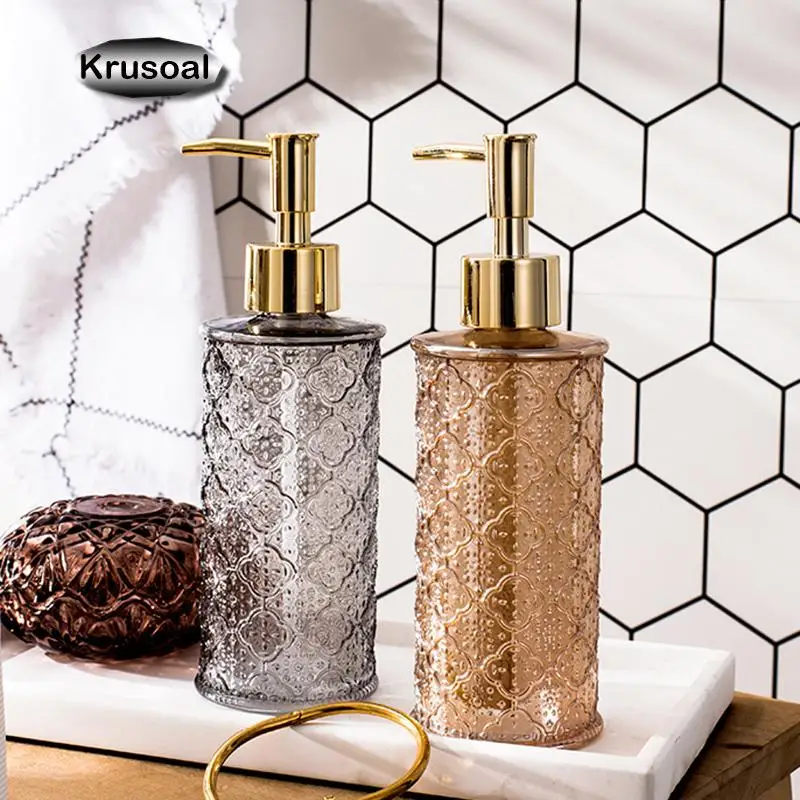 Dispenser di sapone per bottiglia di lozione in vetro trasparente verde  Press Split Bottle Toilet Storage accessori per il bagno Dispenser di  Shampoo - AliExpress