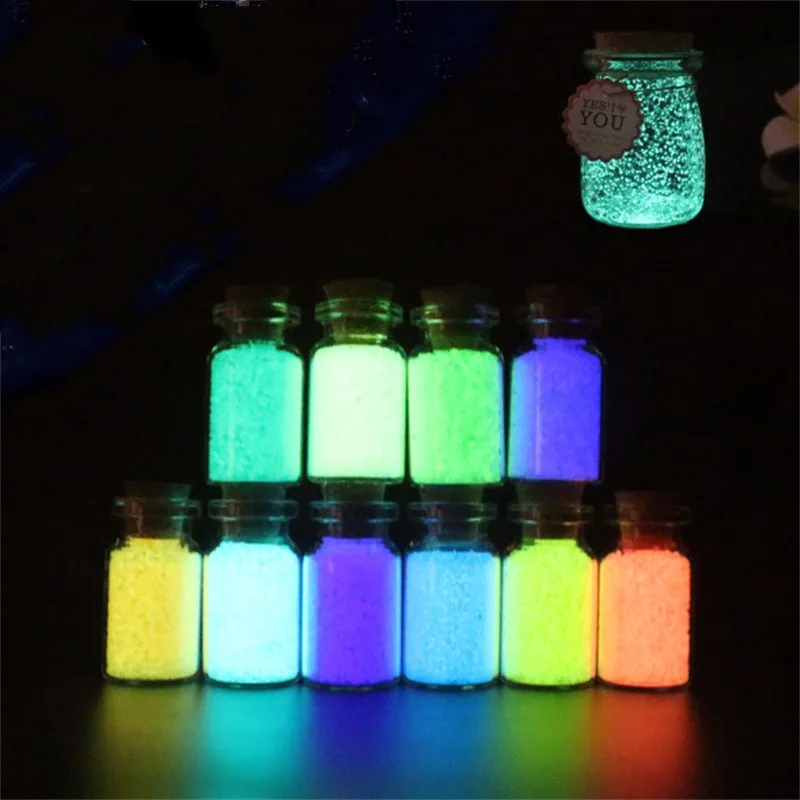 20g Glow Pigment Bright Gravel Noctilucent Sand Glowing in the Dark Sand Powder Party DIY Fluorescent Super luminous