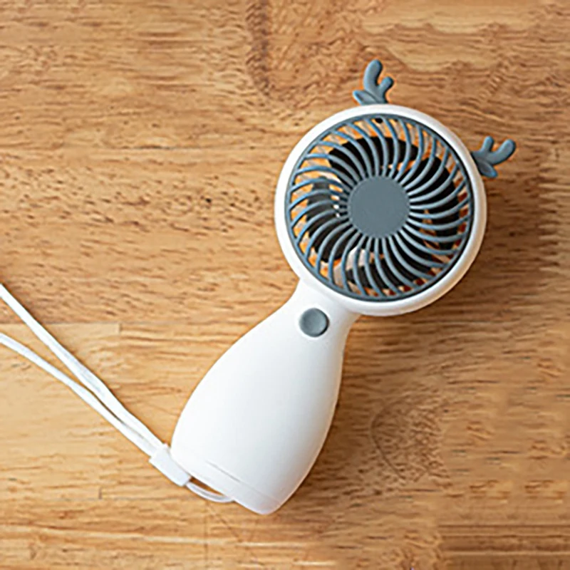 Cute Hand-Held Fan, USB Charging, Portable Wind Power Ultra-Quiet Mini Multi-Function Electric