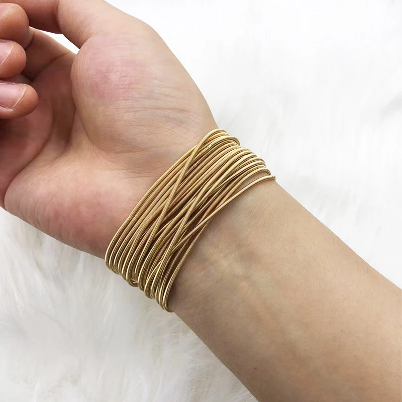 Hip Hop Style Metallic Color Unique Elastic Force Bracelet Fashion and Leisure Good for Parties Wear Elegant Gift Jewelry 4
