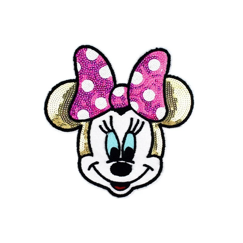 Disney Sequins Clothing Patch Mickey Minnie Mouse Patches Cartoon Sew Clothes Patch for T-shirt Coat DIY Decoration Women Gift
