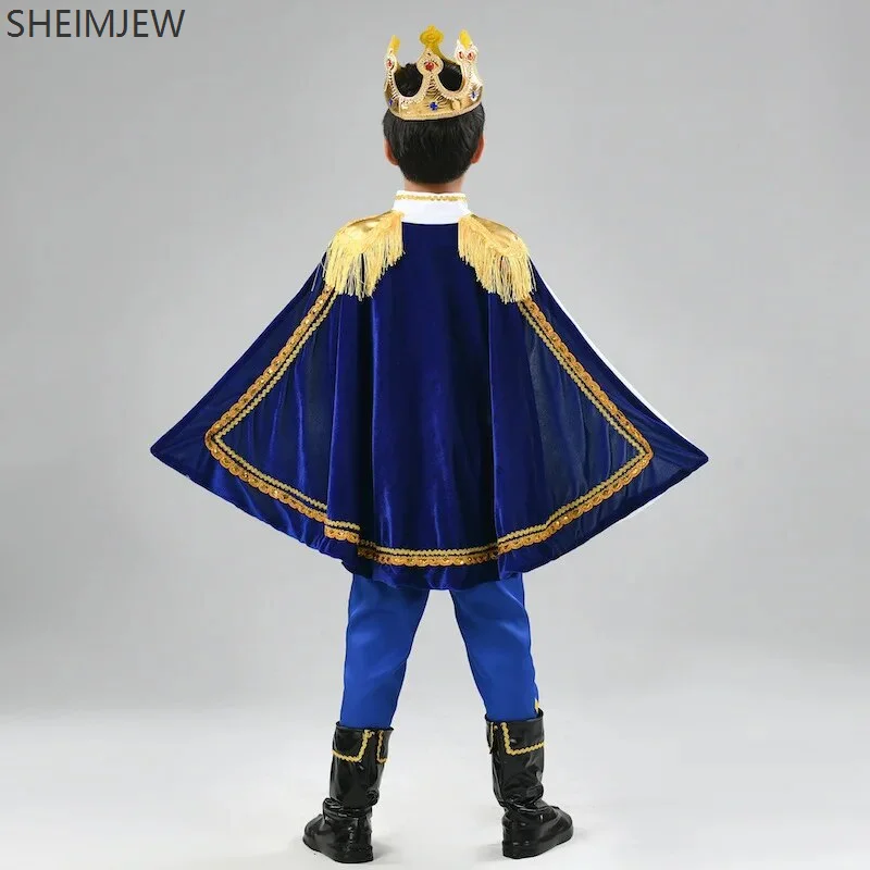 Boys King Carnival Costume Role Play Medieval Royal Prince Suit for Birthday Party Fancy Dress Stage Show Gentleman Suit Dress kids cosplay costume medieval prince costume