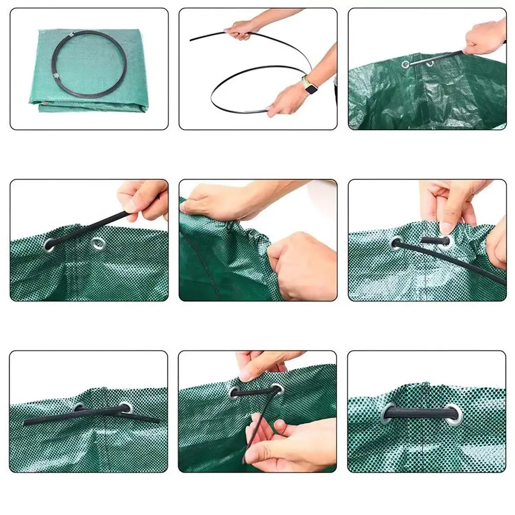 Garbage Bags Convenience Courtyard Large PP for Collecting Trash Bins Foldable Wearable Reusable Lawn Rubbish Bin 50CM