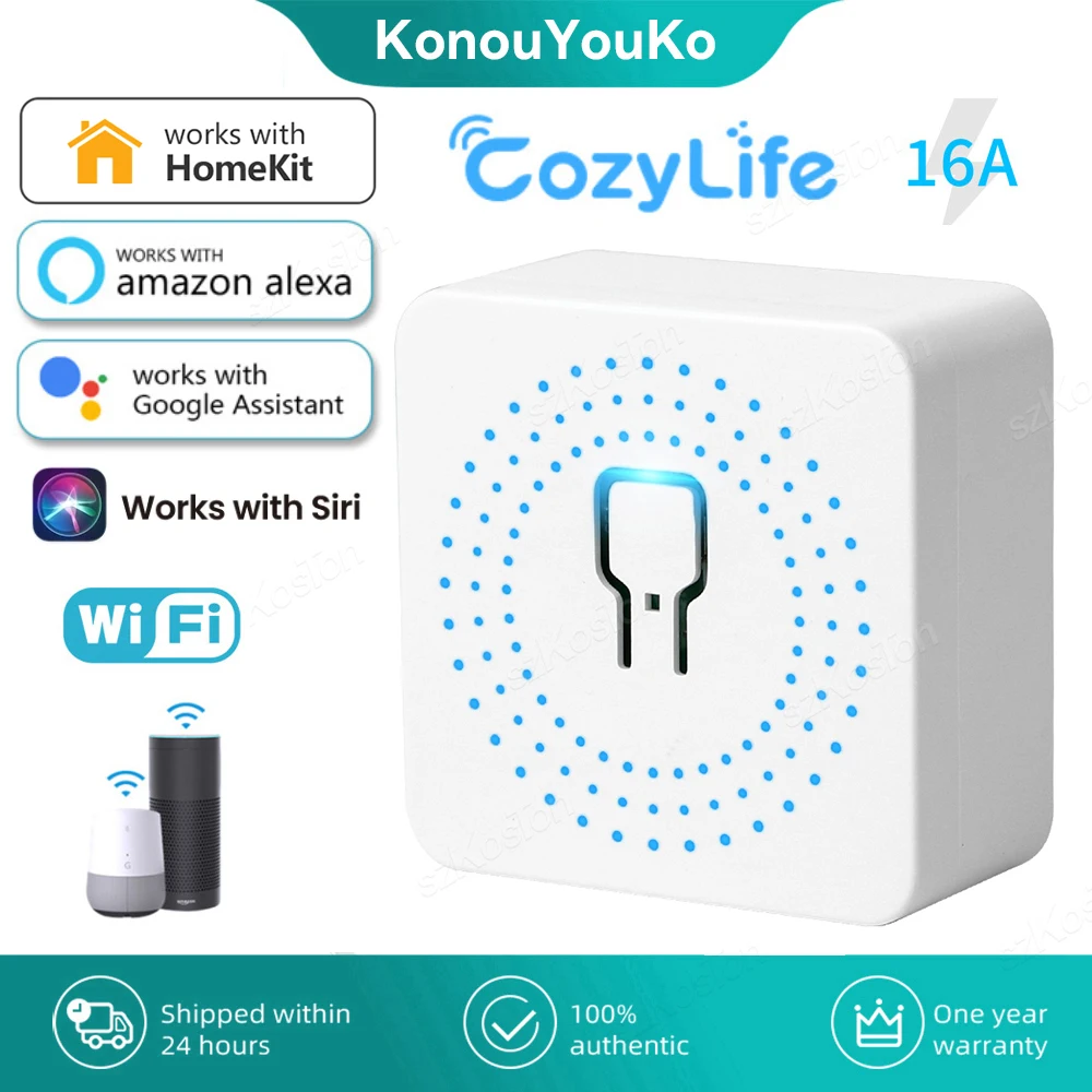 16A Wifi Smart Switch Module Mini Breaker 2-Way Control Elettrodomestici Timer Switch Funziona Con Homekit Siri Alexa Google