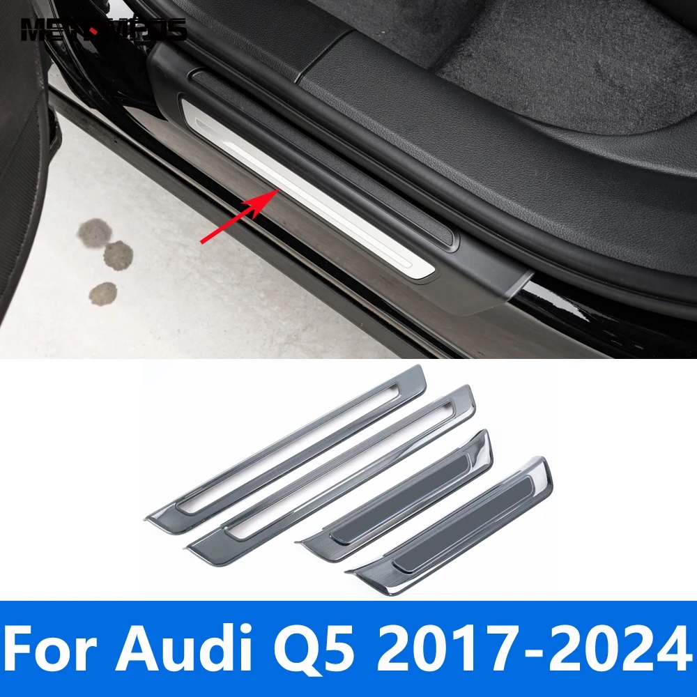 

Аксессуары для Audi Q5 2017-2023 2024 нержавеющая внешняя Накладка на порог двери Накладка для входной двери приветственная педаль автостайлинг