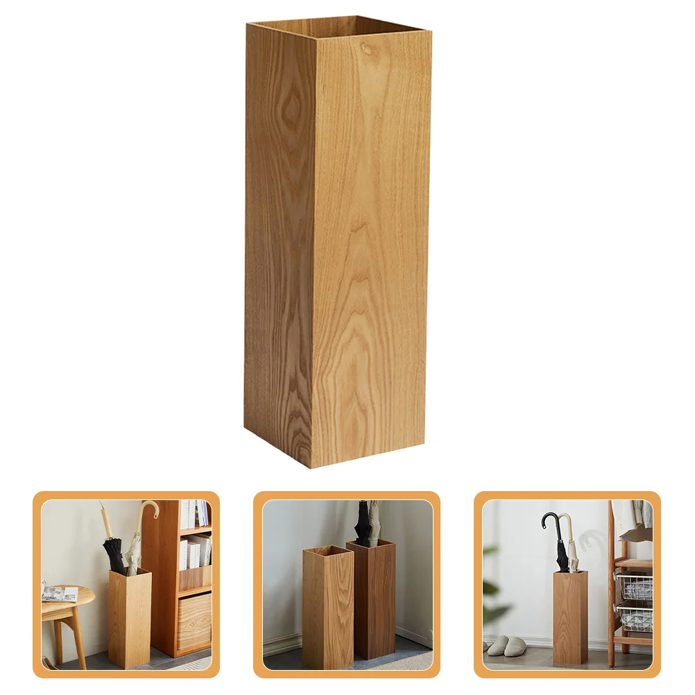 

Square Umbrella Holder Wood Umbrella Rack Stand Cane Walking Stick Wrapping Paper Holder Organizer Bin Tall Bucket Floor