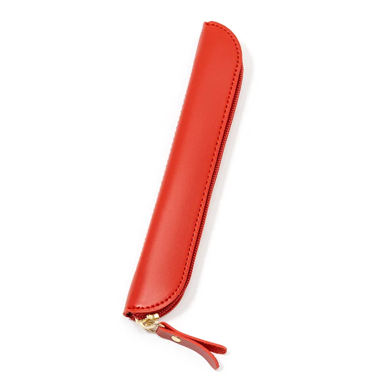 Sleek PU Leather Zippered Pencil Case and Stationery Holder