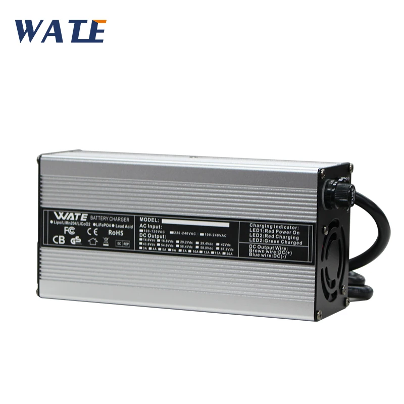 67.2V 10A Li-ion Fast Charger 16S 62V 60Volt Lithium Battery Charger Small size high power XT60 Connector