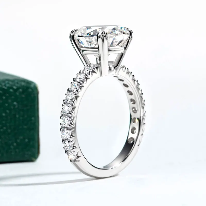 DEZO All Moissanite  5 ct Engagement Rings For Women Solid 925 Sterling Silver Oval Cut VVS1 D Color GRA Certificate 3