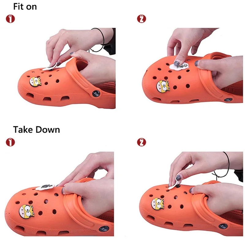1pcs Disney Cartoon Mickey PVC Heart Shoe Crocs Charms DIY Shoe Accessories Decoration Fit Sandals Buckle Unisex Kids Gifts