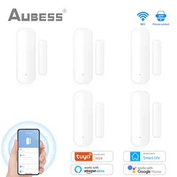 Aubess Tuya WiFi Smart Door Sensor Smart Home Door Open/Closed Detectors Window Sensor SmartLife Works With Google Home Alexa
