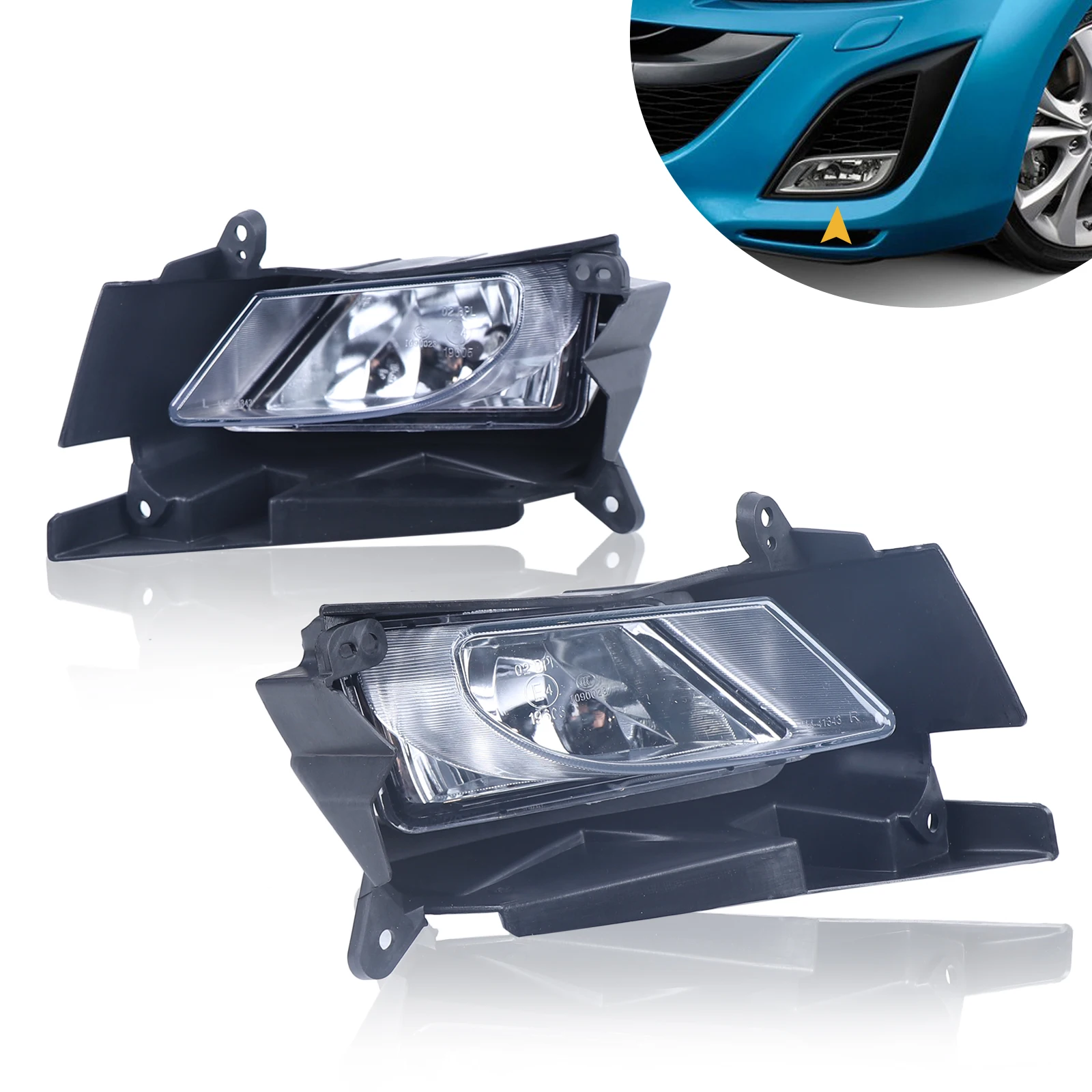 

For Mazda 2010-2011 3 Bumper Fog Lights Driving Lamps w/Switch Left+Right Kit Halogen Fog Lights Car Accessories