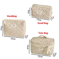 Pochette à cosmétiques Vintage pour femmes, imprimé Floral, sac à main de voyage, sac de rangement de maquillage, sac matelassé de grande capacité pour cadeau 6