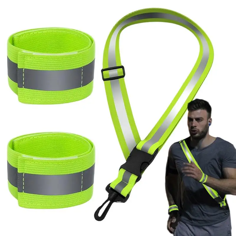 

Reflective Sash For Walking At Night Adjustable High Visibility Running Belts Waterproof Reflective Band And Belt Safety Strap